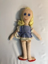 Sutton imports vintage rag Doll blonde girl 14”