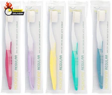 Extra Soft Toothbrushes (Regular Size Head), Periodontist Design Tapered Bristle