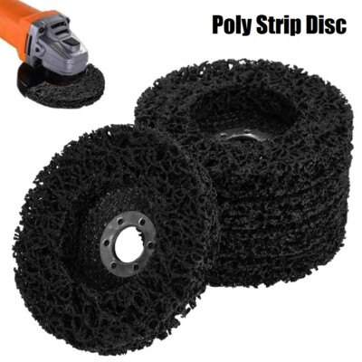 5 Pack 4''x5/8'' Poly Strip Disc Wheel Paint Rust Removal Clean For Angle Grinder