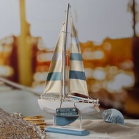 Segelboot Segelschiff Maritime Dekoration KüSte Holz Wohndeko H: 42Cm