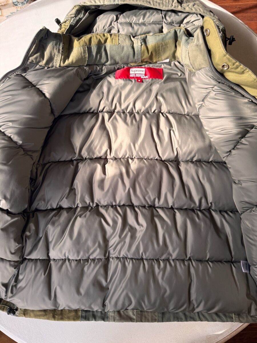 Supreme Junya Watanabe Patchwork Puffy Jacket Olive M FW21 Supreme Junya Watanabe Patchwork Puffy Jacket Olive M FW21
