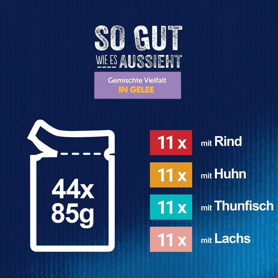 Purina FELIX 3x Pack Katzenfutter Nass Fisch, Fleisch, Geflügel in Gelee 132x85g - Bild 4 von 4