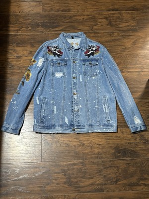 Young Reckless Embroidered Denim Jacket Mens XL