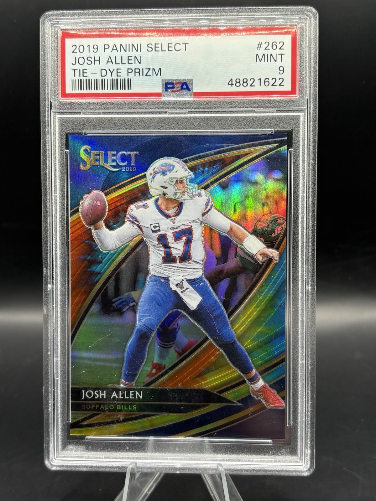 JOSH ALLEN 2019 SELECT FIELD LEVEL TIE-DYE PRIZM SSP /25 PSA 9 No.262