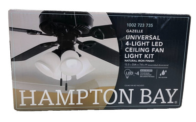 Hampton Bay Gazelle 4-Light LED Natural Iron Universal Ceiling Fan Light Kit