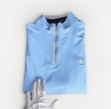 Peter Millar Golf Perth Quarter Zip Performance Pullover Mens Medium Blue Active