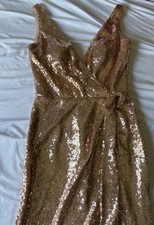 Rose Gold Sequin Formal Gown Dress USA 08
