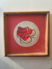Vintage Needlepoint Framed Picture 9 By 9