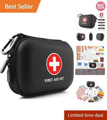 Mini First Aid Kit - 100 Essential Medical Supplies, Waterproof Case