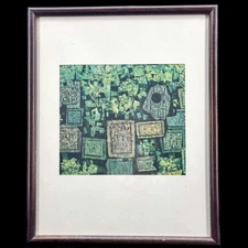Vtg Mordecai Ardon Stones of Jerusalem Judaica Israeli Jewish Framed Art Print