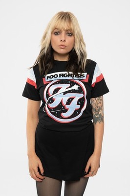 Foo Fighters Ringer T Shirt Comet Tricolour Logo Nue offiziell Unisex Schwarz