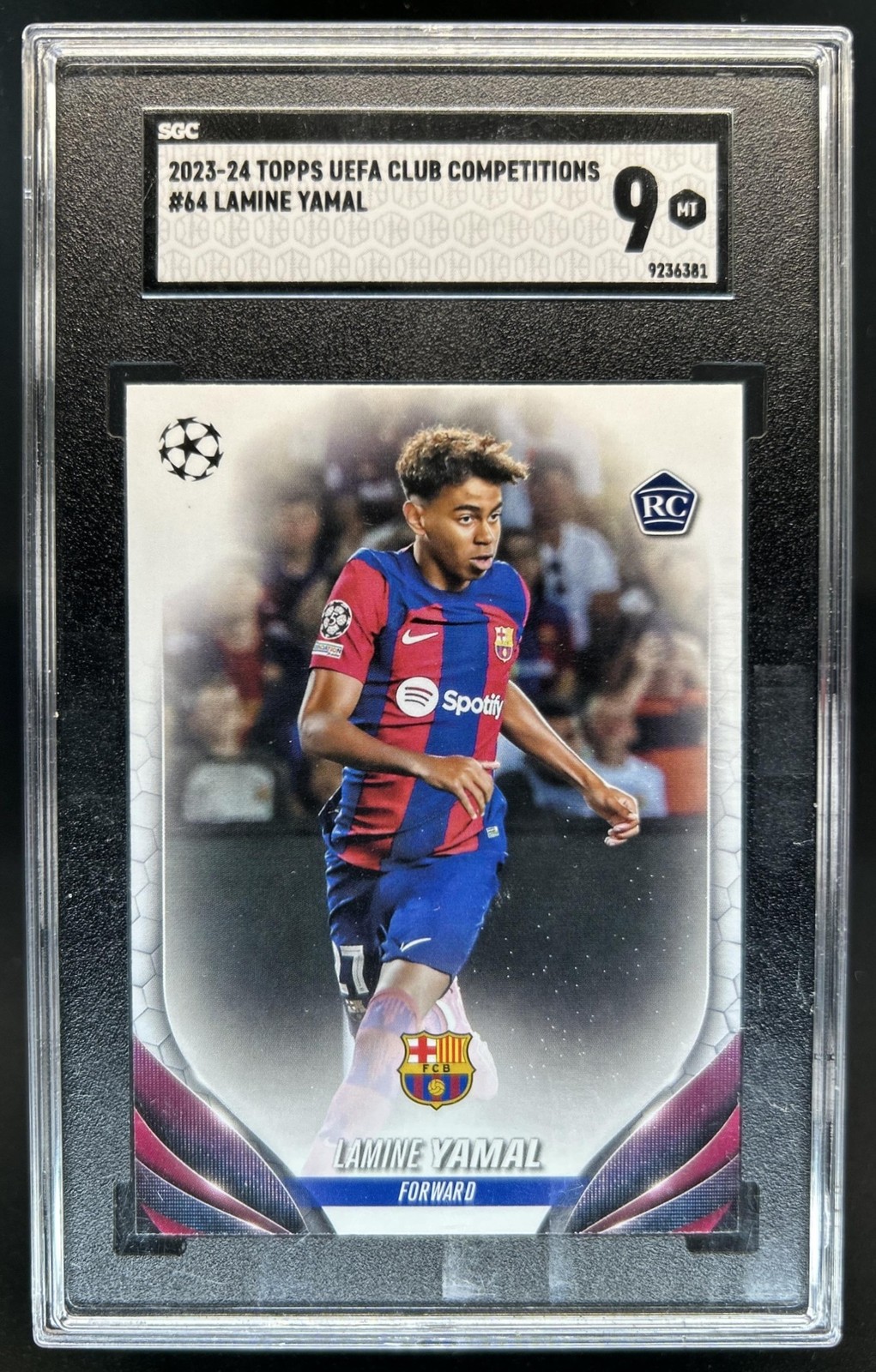 2023-24 Topps UEFA Lamine Yamal RC Rookie #64 Barcelona SGC 9