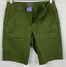 Vince Chino Shorts Mens 30 33x10 Green Button Fly Preppy Coastal School NEW