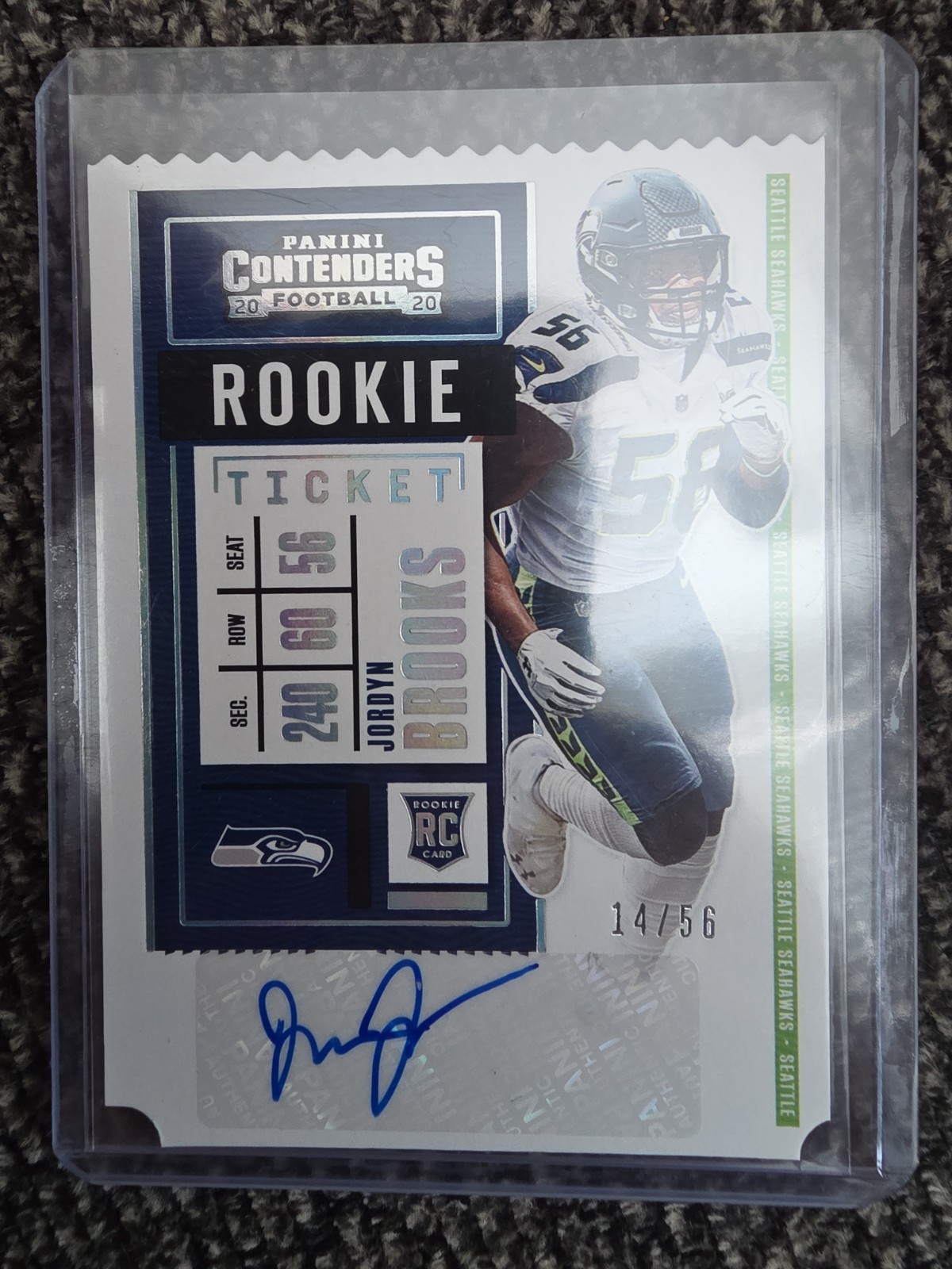 Jordyn Brooks Panini Contenders #154 Autograph Stub