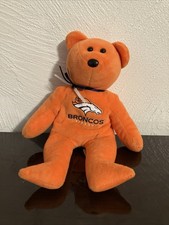 TY Beanie Babies Denver Broncos 8” Bear Orange Teddy Plush Football