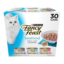 Fancy Feast Grilled Seafood Wet Cat Food Variety Pack 30 Cans 3oz Premium