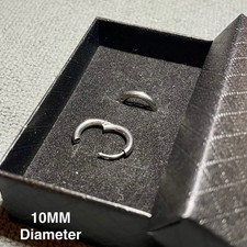 14K White Gold Steel Stainless Steel Thick Hoop Hinged Earrings Pair 2MM Unisex