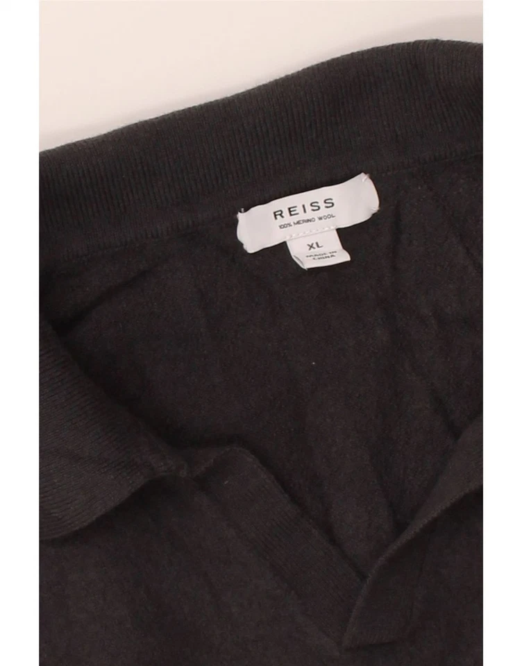 REISS Womens Polo Neck Jumper Sweater UK 18 XL Grey Merino Wool BL11 - Image 3 of 3