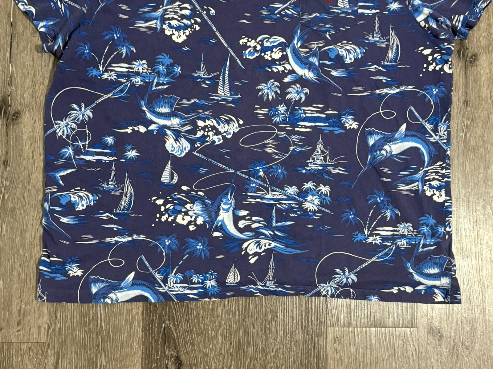 Polo Ralph Lauren Marlin camicia uomo 2XL barca a vela nautica vestibilità classica tasca pony