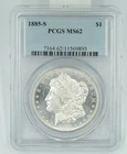 1885-S PCGS MS62 Morgan Silver Dollar PQ