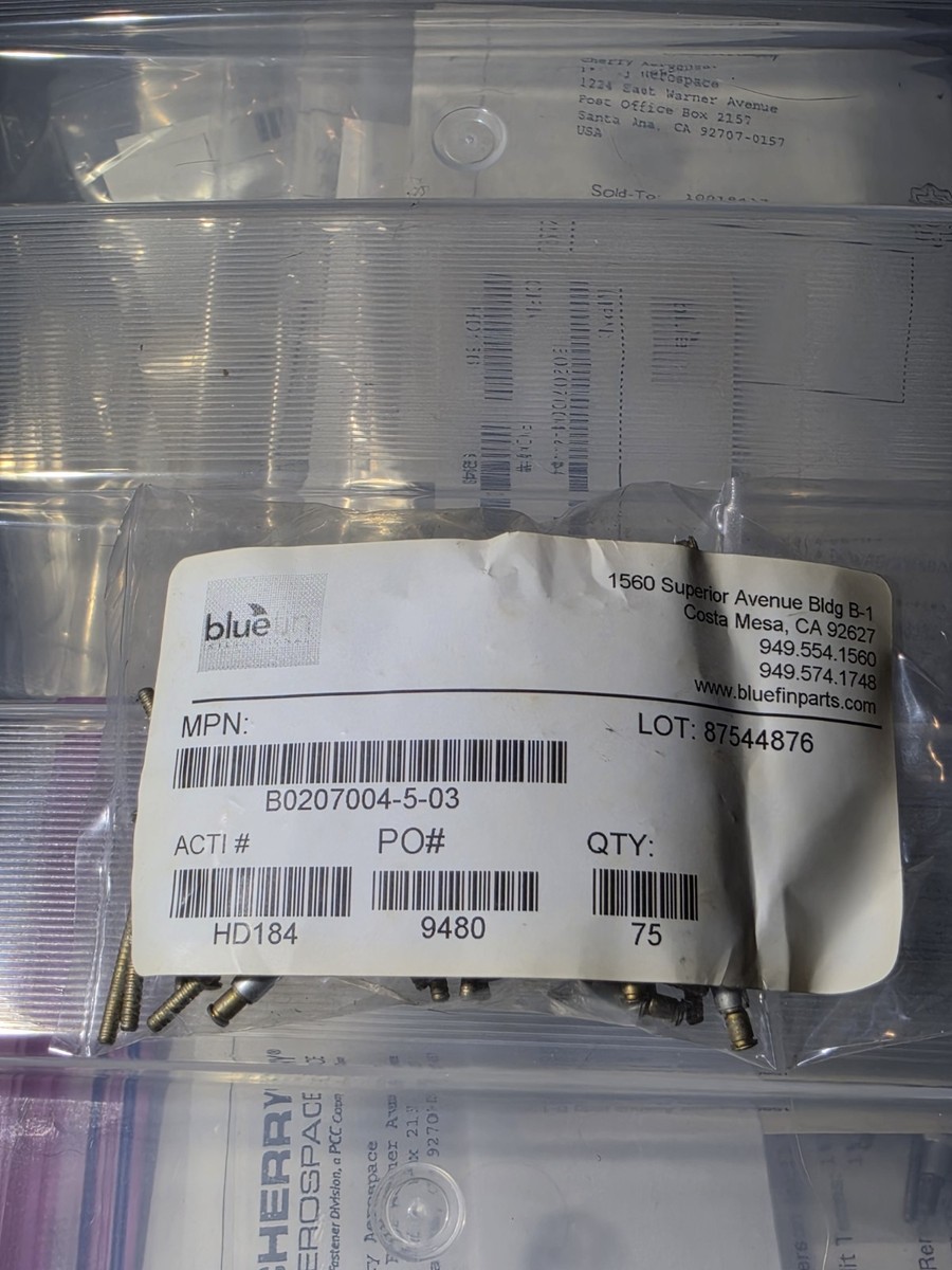 75pc Cherry Aerospace CR3214-5-03 Blind Rivets | NAS9303B-5-03 | w