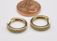 Creolen Ohrringe Ohrstecker klein Diamant Brillant 585 Gold modern