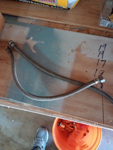 Two Braided Stainless Steel Faucet Supply Lines 20 Inch Length 1/2-Inch FIP