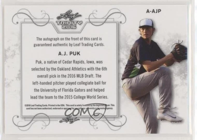 2016 Leaf Trinity Signatures Red Spectrum /25 AJ Puk #A-AJP Auto - Image 2 of 2