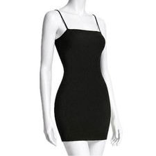 HOUSE OF HARLOW 1960 NWT Ribbed Knit Bodycon Mini Dress Black | Women's L