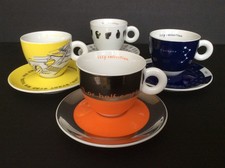 Tazze Cappuccino Illy Collection 2006 Fondazione Pistoletto Set Condizioni Da Collezione
