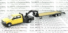 Greenlight Yellow 2020 RAM 3500 TRADESMAN Dually Flatbed w/Gooseneck Trailer