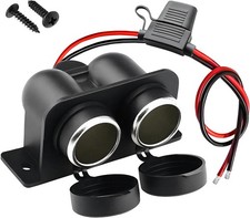Cigarette Lighter Socket with Blade Fuse, Waterproof Auto Dual Socket Cigarette