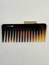 Mebco Wide Tooth Comb Hair Detangling Comb Brown Tortoise Vintage NOS