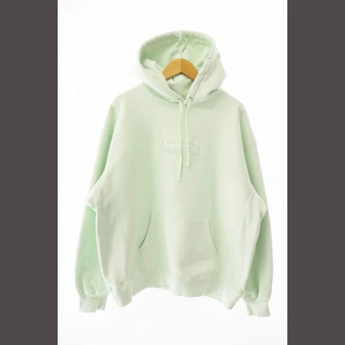 Sweat à capuche Supreme 23AW boîte logo vert clair sweat à capuche L vintage occasion
