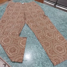 LIZ CLAIBORNE WOMEN'S PANTS 14 Michaela Retro Pattern Lizsport Diagonal Buttons