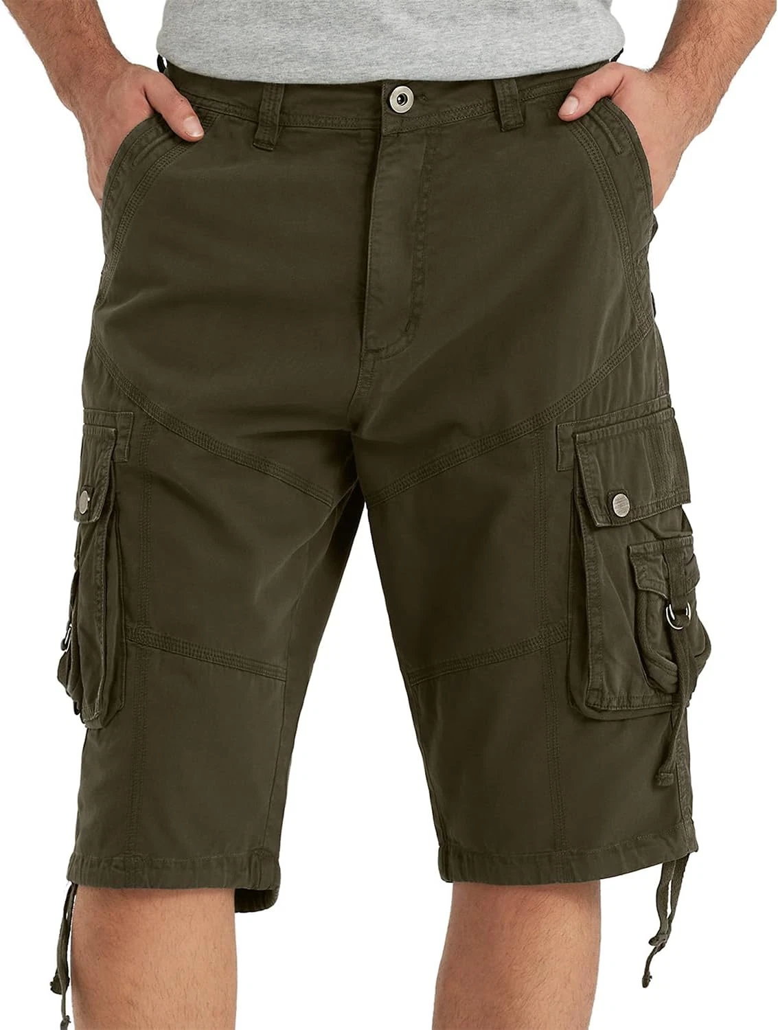 Men’s Cargo Shorts 13" Cotton Twill Multi‑Pocket Relaxed Fit