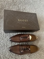 Gucci Men Betis Glamour Brown Pointed Toe Oxford's US size  10D