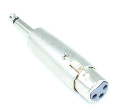 XLR Female to 1/4 MONO Male Adapter  Nickel Plated