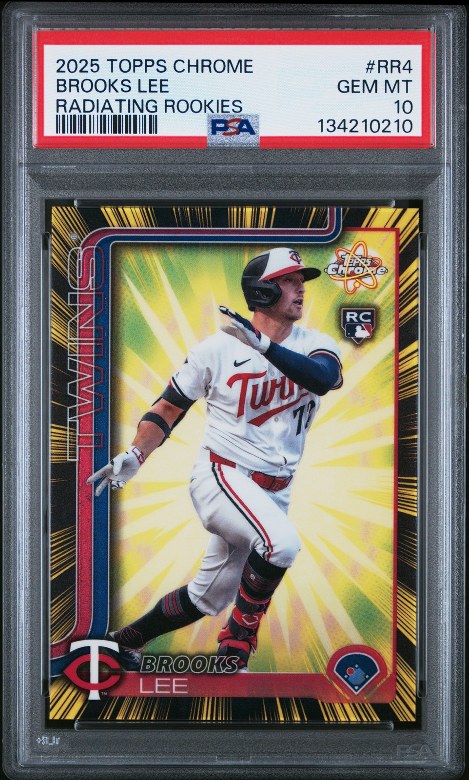 2025 TOPPS CHROME RADIATING ROOKIES #RR4 BROOKS LEE PSA 10