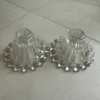Vintage Anchor Hocking Boopie Berwick Bubble Candlestick Candle Holder Set of 2