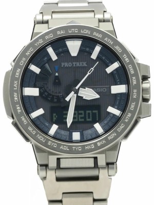 CASIO ProTrek Manaslu PRX-8000GT-7JF Titanium 52mm Solar Quartz Black #T429