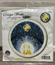Complete Cross Stitch Kit ~ Design Works Campfire w/6" Wood Hoop  #7074 USA Made