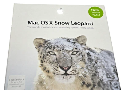 Apple Mac OS X Snow Leopard 10.6.3 Family Pack Install DVD Complete Box Set - image 1 of 4