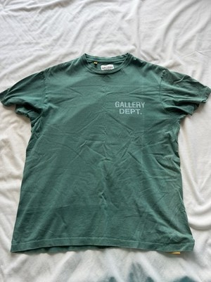 Gallery Dept. Men's Green Logo Crew Neck Short Sleeve Solid T-Shirt Size M