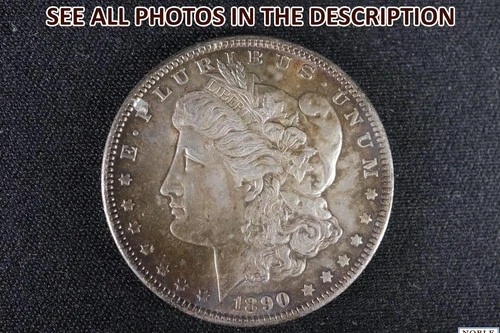 NobleSpirit Stunning 1890 Morgan Silver Dollar Neon Toning GEM BU