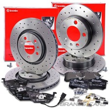 BREMBO XTRA BREMSSCHEIBEN +BELÄGE VORNE+HINTEN FÜR AUDI A3 SEAT SKODA VW GOLF 4