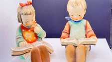 Hummel Goebel "Bookworm" Adorable Girl & Boy Figurine 3/I - (1960-1972)