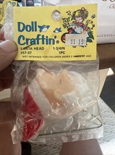 Small Vintage NOS Rubber Faced Santa Head Christmas Crafts