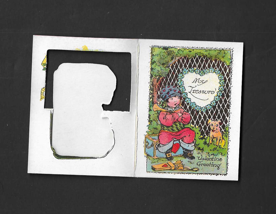 vintage Series 1260 flip Greeting I'm sending my love VALENTINE Card