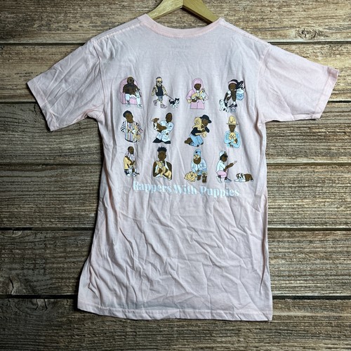 Dog Limited Rappers With Puppies Shirt Pink Tee Adult Men's Medium Short Sleeve